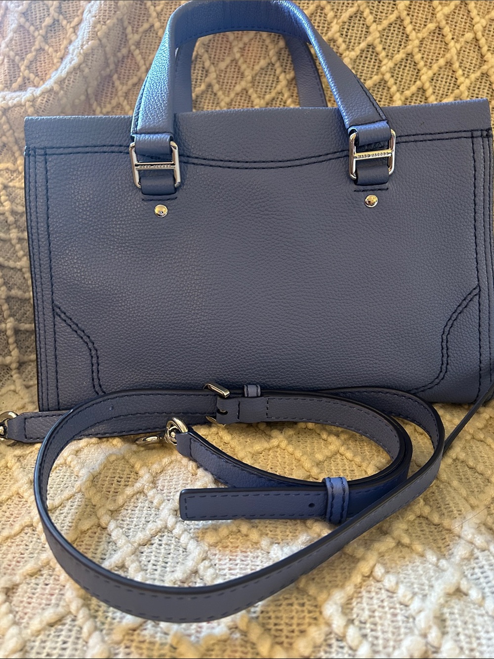 Marc Jacobs Blue Pebbled Leather Large Cruiser Satchel Excellent Condition! - Picture 8 of 14